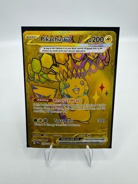 Pokemon Pikachu EX Gold Holo Trading Card